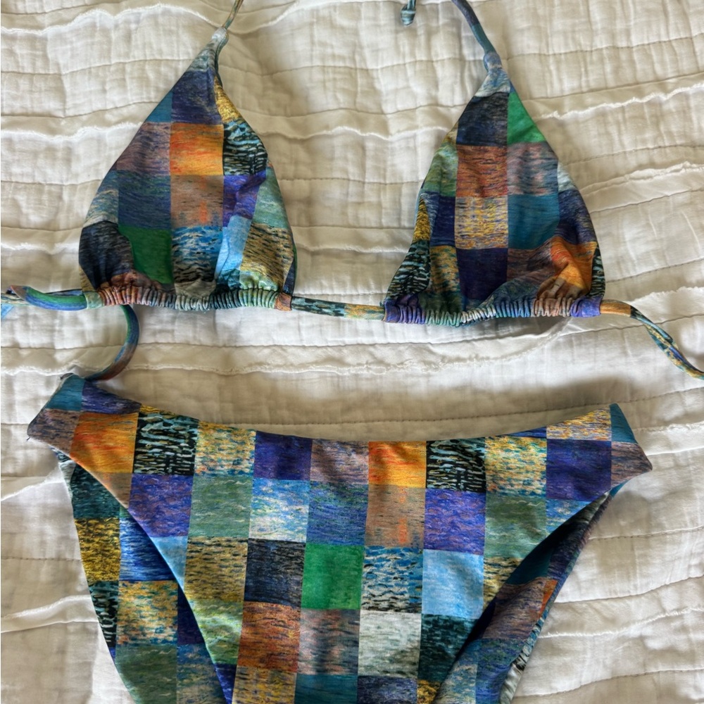 Colorful checkered Bikini Set